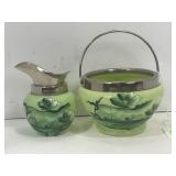 EARLY 1900'S HAND PAINTED SUGAR AND CREAMER SET