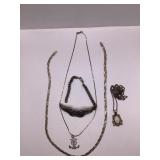 BROKEN STERLING SILVER BRACELET & NECKLACE (THE