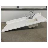CORIAN COUNTERTOP SINK WITH FAUCET - 51" X 19"