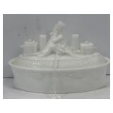 UNCLE SAM BATTLESHIP MILK GLASS COVERED CANDY