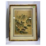 FRAMED JAPANESE WATERCOLOR LANDSCAPE PAINTINGS -