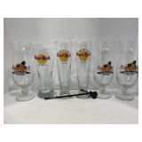 6 HARD ROCK CAFE DRINKING GLASSES FROM DIFFERENT