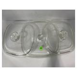 3 CORNING WARE GLASS LIDS