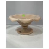 CAMBRIDGE PINK MILK GLASS COMPOTE - 10" X 5 1/2"