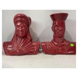 CHINESE WARRIOR POTTERY VASE SET - 10" TALL