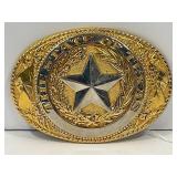 TONY LAMA 24KT GOLD PLATED BELT BUCKLE - STATE OF