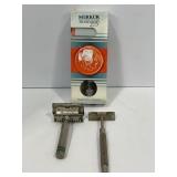 LOT OF 3 STRAIGHT BLADE SAFETY RAZORS - MERKUR,