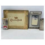 LOT OF VINTAGE LIGHTERS & CHESTERFIELD CIGARETTE