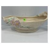 WELLER F-11 WILD ROSE POTTERY CONSOLE BOWL - 13' X