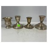 STERLING SILVER WEIGHTED CANDLESTICK HOLDERS