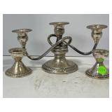 STERLING SILVER WEIGHTED CANDLESTICK HOLDERS