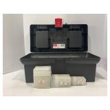 PROJECT SOURCE TOOLBOX WITH 3 LOCK MITER BITS &