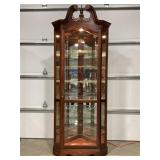 HOWARD MILLER MODEL 680-205 LIGHTED CORNER CURIO