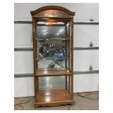 LIGHTED 5 SHELF GLASS CURIO CABINET -