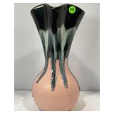 MID CENTURY MODERN CERAMIC VASE WITH PINK BASE &