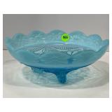 JEFFERSON OPALESCENT 3 FOOTED DAISY PATTERN BOWL -