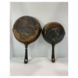 LOT OF 2 AMERICAN CAMPER CAST IRON SKILLETS - 7' &