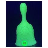 FENTON CUSTARD DAISY & BUTTON URANIUM GLASS BELL -