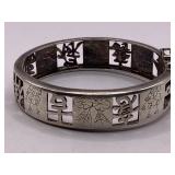 VINTAGE ORNATE ETCHED STERLING SILVER BANGLE