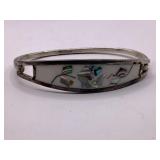 MOTHER OF PEARL/ABALONE STERLING SILVER BANGLE
