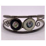 ABALONE SHELL STERLING SILVER CUFF BRACELET