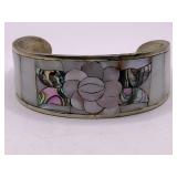 MOTHER OF PEARL/ABALONE STERLING SILVER CUFF