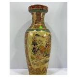 SATSUMA STYLE VASE HAND PAINTED - 18" TALL