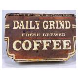 DAILY GRIND FRESH BREWED COFFEE METAL SIGN - 15' X