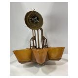 ART DECO SLIP SHADE HANGING LIGHT WITH EXTRA SHADE