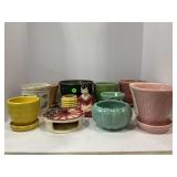 LARGE LOT OF POTTERY VASES - MCCOY, SHAWNEE & MORE