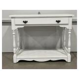 WHITE WOODEN LAMP STAND 34" X 18" X 27"