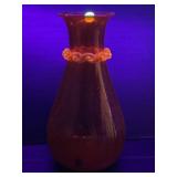 MID CENTURY MODERN ORANGE AMBERINA CRACKLED GLASS