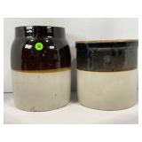 PRIMITIVE STONEWARE CROCK CANNING JAR & 1 GALLON