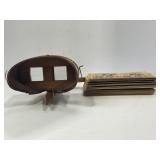 VINTAGE STEREOSCOPE AND 28 VINTAGE STEREO