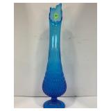 FENTON COLONIAL BLUE HOBNAIL STRETCH VASE -19 3/4'