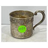 STERLING SILVER BABY CUP - 2 1/2" TALL