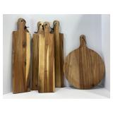 LOT OF 5 BRANDANI ACACIA WOOD CUTTING PADDLE