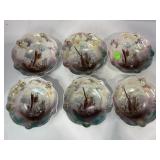 SET OF 6 RS PRUSSIA HAND PAINTED BOWLS - 5 1/2"