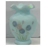 FENTON HAND PAINTED ARTIST SIGNED ROSE BOWL VASE -