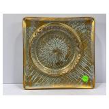 STANGL POTTERY #3915 GOLDEN ASHTRAY - 9" X 9"