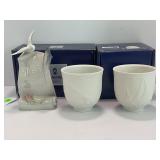 LLADRO BOAT & DOLPHINS AT PLAY CUPS AND "ART