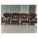 SET OF FOUR WICKER CHAIRS
