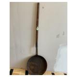 PRIMITIVE HAND FORGED J.W. WOOD HANDLED KETTLE