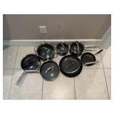 CATHALON COOKWARE NON STICK POTS, PANS, LIDS WITH
