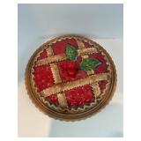 2 DECORATIVE CERAMIC PIE DISHES WITH LIDS