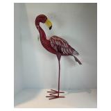 METAL ART FLAMINGO BIRD SCULPTURE - 22" TALL