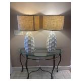 3 PC. GLASS TOP COFFEE TABLE, SIDE TABLE & SOFA