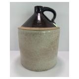 TWO GALLON PRIMITIVE STONEWARE CROCK WHISKEY JUG