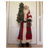 SANTA CLAUS FIGURINE ON WOOD BASE IN ORIGINAL BOX-