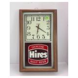 HIRES ROOT BEER HANOVER BATTERY OPERATED CLOCK -